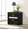 FELIZA Black 26" Wide Nightstand with Hidden Drawer