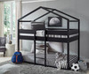 LUIGI Black Twin House Low Loft Bunkbed