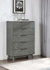 Nathan - 5-Drawer Chest - White Marble And Gray