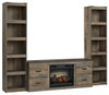 Trinell - Brown - 3-Piece Entertainment Center With Electric Fireplace