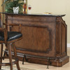 WAVERLY Medium Brown Storage Bar Unit with Marble Top