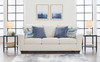 QEZNA Off-White 87" Wide Queen Sofa Sleeper