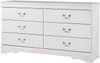 PARIS White 60" Wide Dresser & Mirror