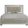 GIORGIA Champagne Lighted Platform Bed with Storage