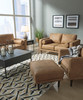 HOLYFIELD Caramel Brown Sofa & Loveseat