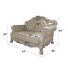 Dresden - Loveseat With 3 Pillows - Synthetic Leather & Bone White