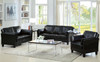 ROUGE Black Faux Leather 77" Wide Sofa (RTA)