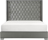ELEINA Gray Faux Leather Bed