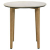 Aldis - Round Marble Top End Table - White And Natural