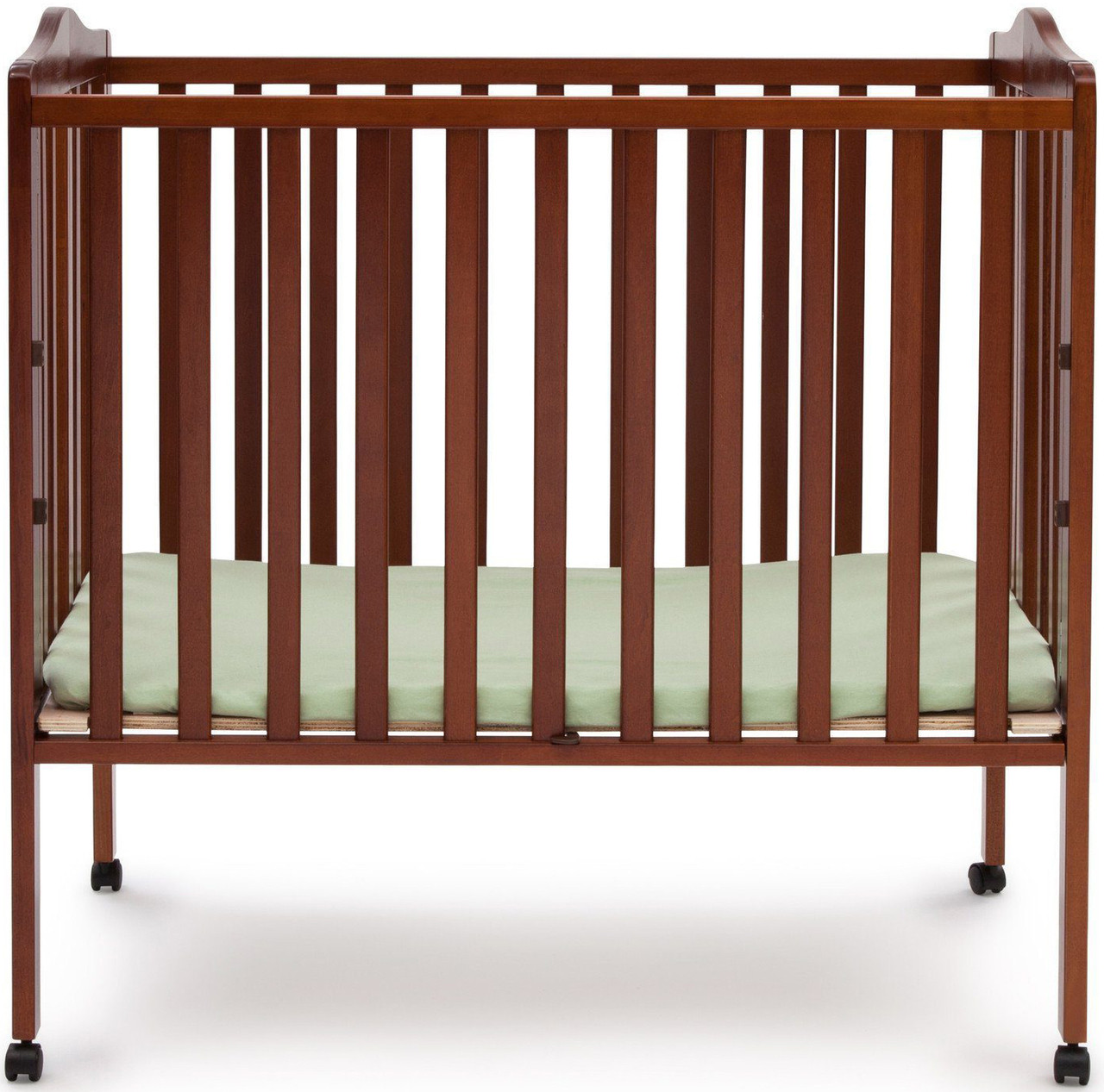 Mini Crib Cherry Wood Baby Crib Dream On Me 2-in-1 Folding