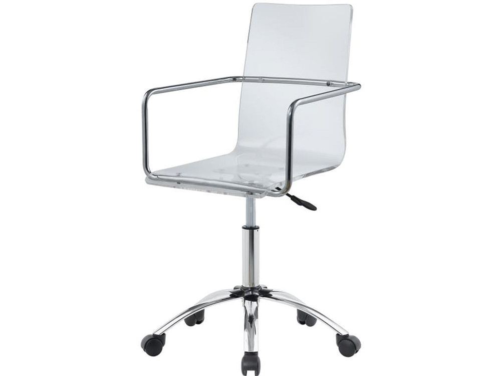 Furniture Clear Acrylic Rolling Chair AVIS Clear Acrylic Desk