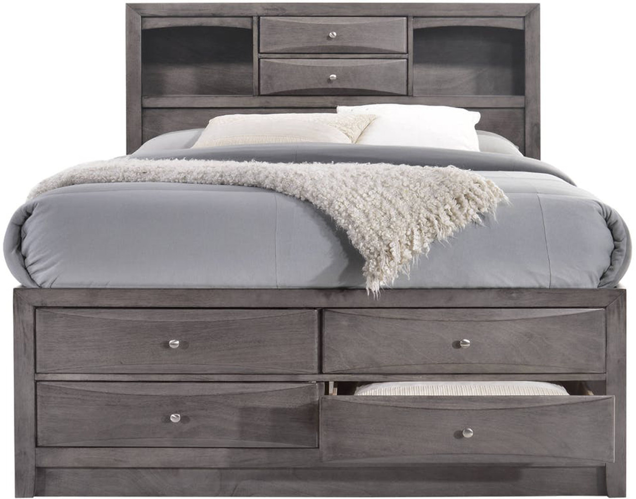 Watson Gray Storage Bed Cb Furniture