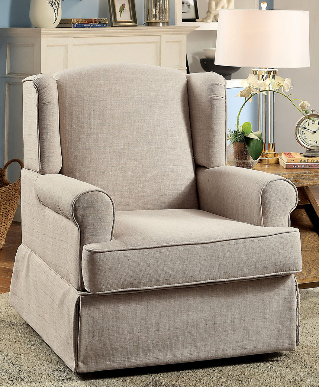 Living Room Sutton Upholstered Swivel Glider Best Chairs Sutton