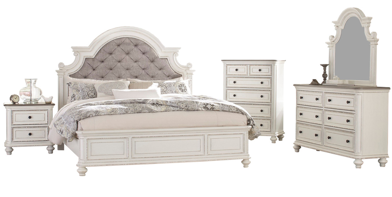 JACKSON Antique White Bedroom Set - CB Furniture