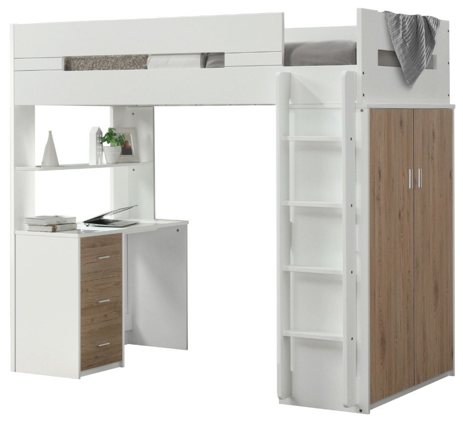 Alan White Oak Loft Bed Cb Furniture
