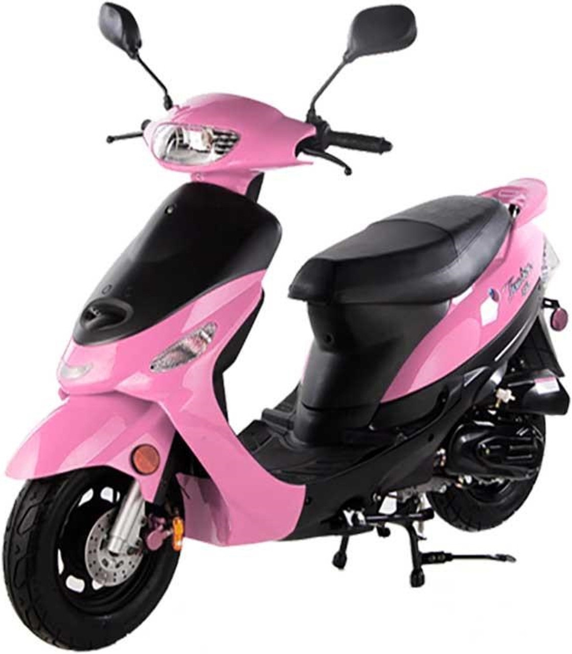 pink motor scooter