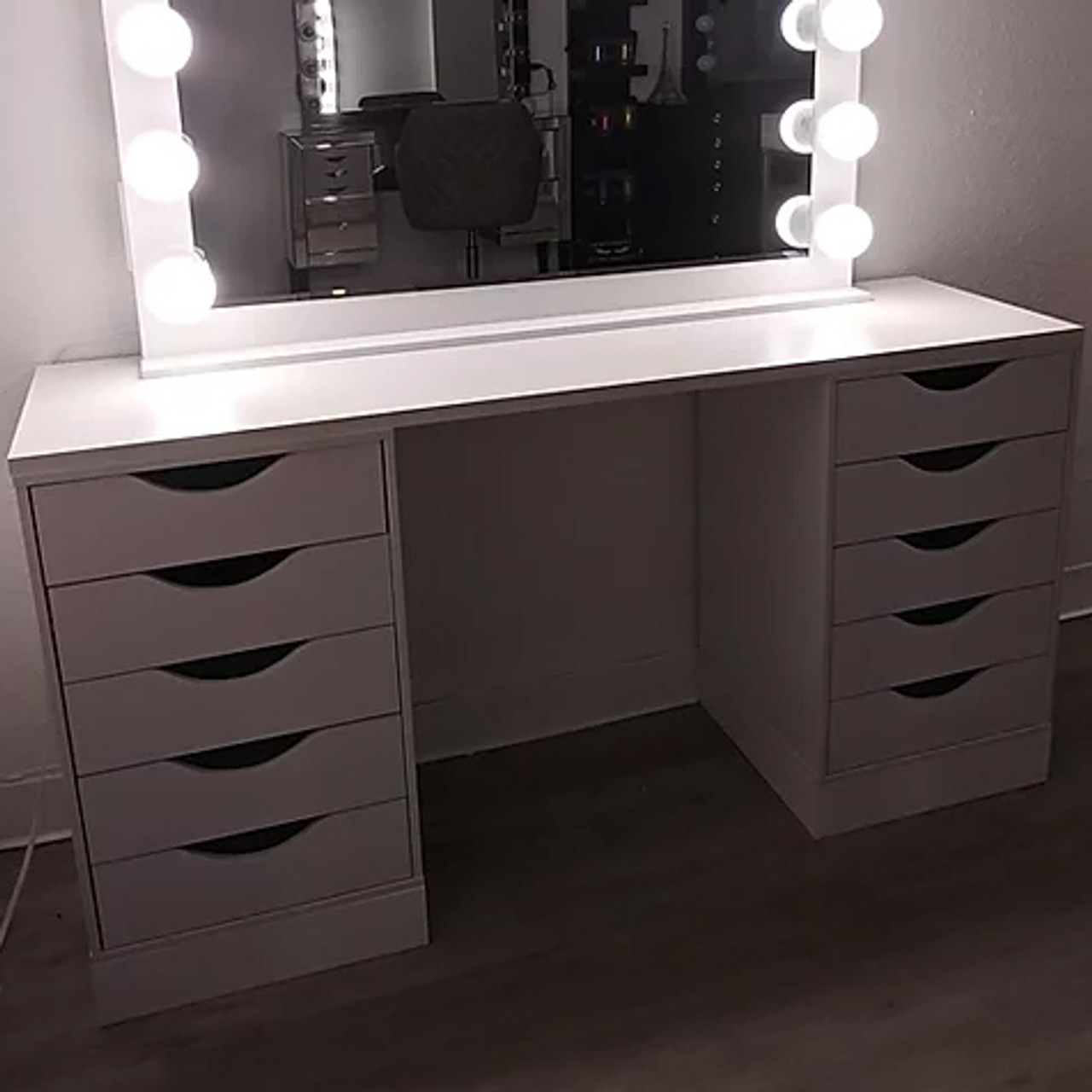 ELVIRA White 54 Wide Vanity Desk - CB Furniture