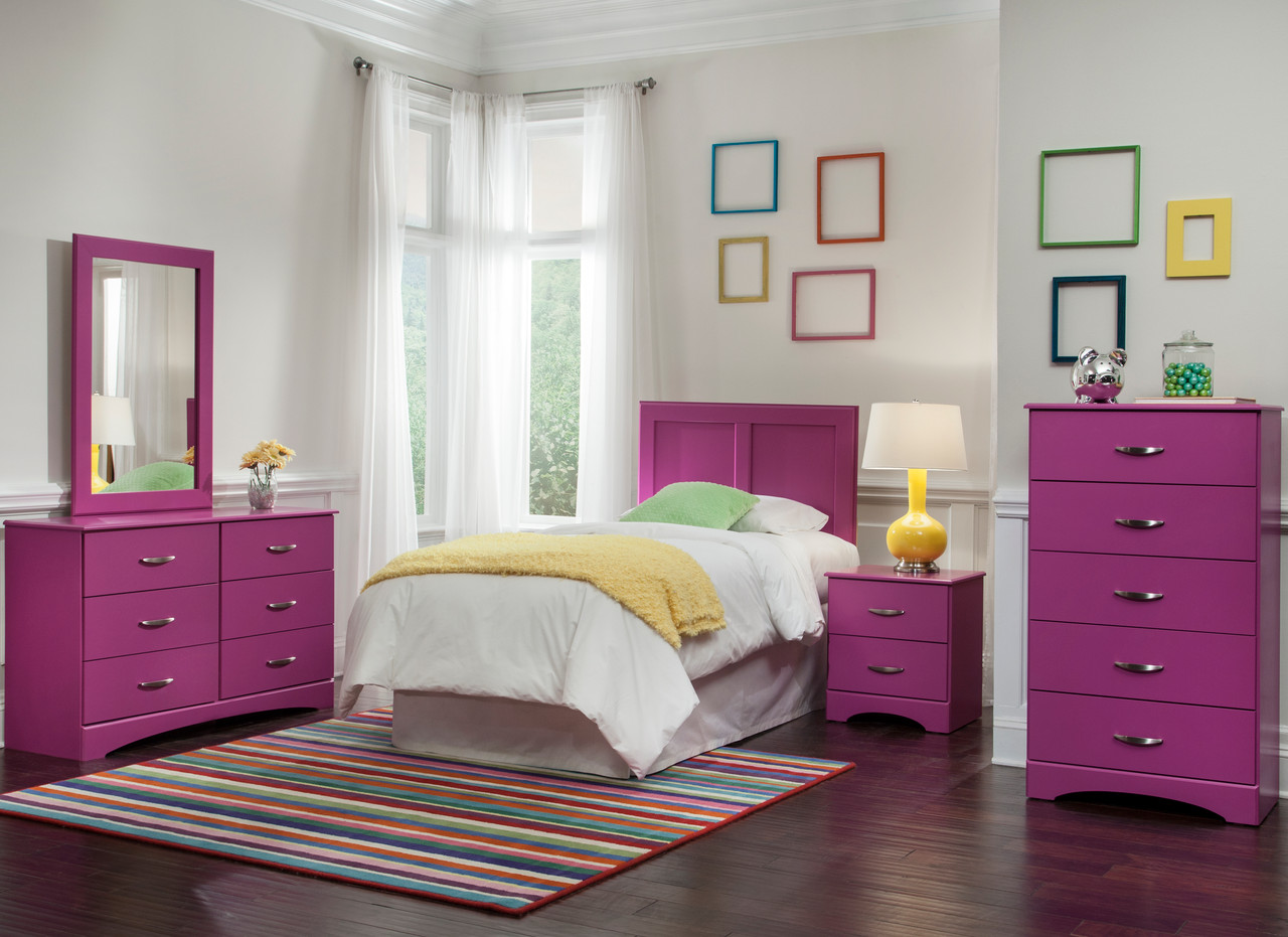 LEONE Purple 48 Wide Dresser & Mirror - CB Furniture