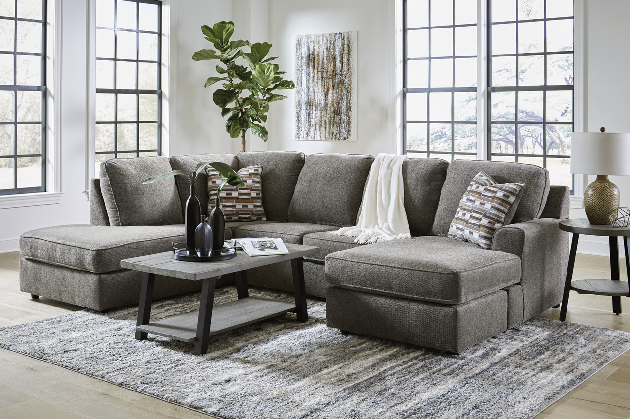 Small Double Chaise Sectional SONDRA Gray 125