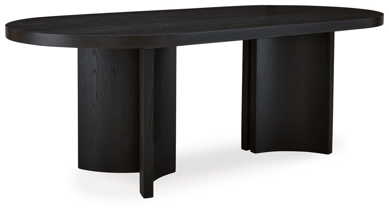 Rowanbeck - Black - Oval Dining Room Table - CB Furniture