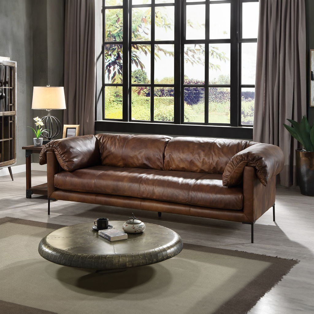 Jaron - Sofa - Mocha Top Grain Leather - CB Furniture