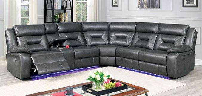 TULSA Gray Power Sectional CB Furniture