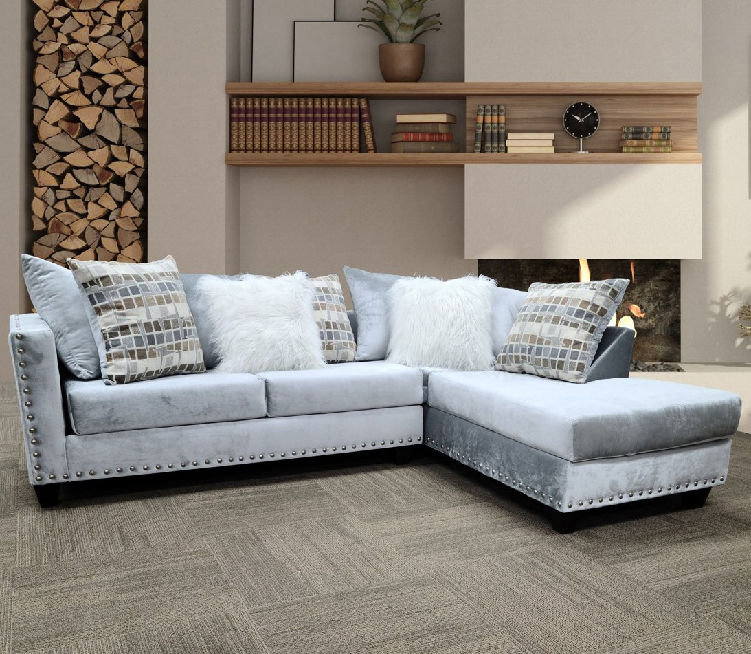 ELMIRA Silver 104" Wide Sectional CB Furniture