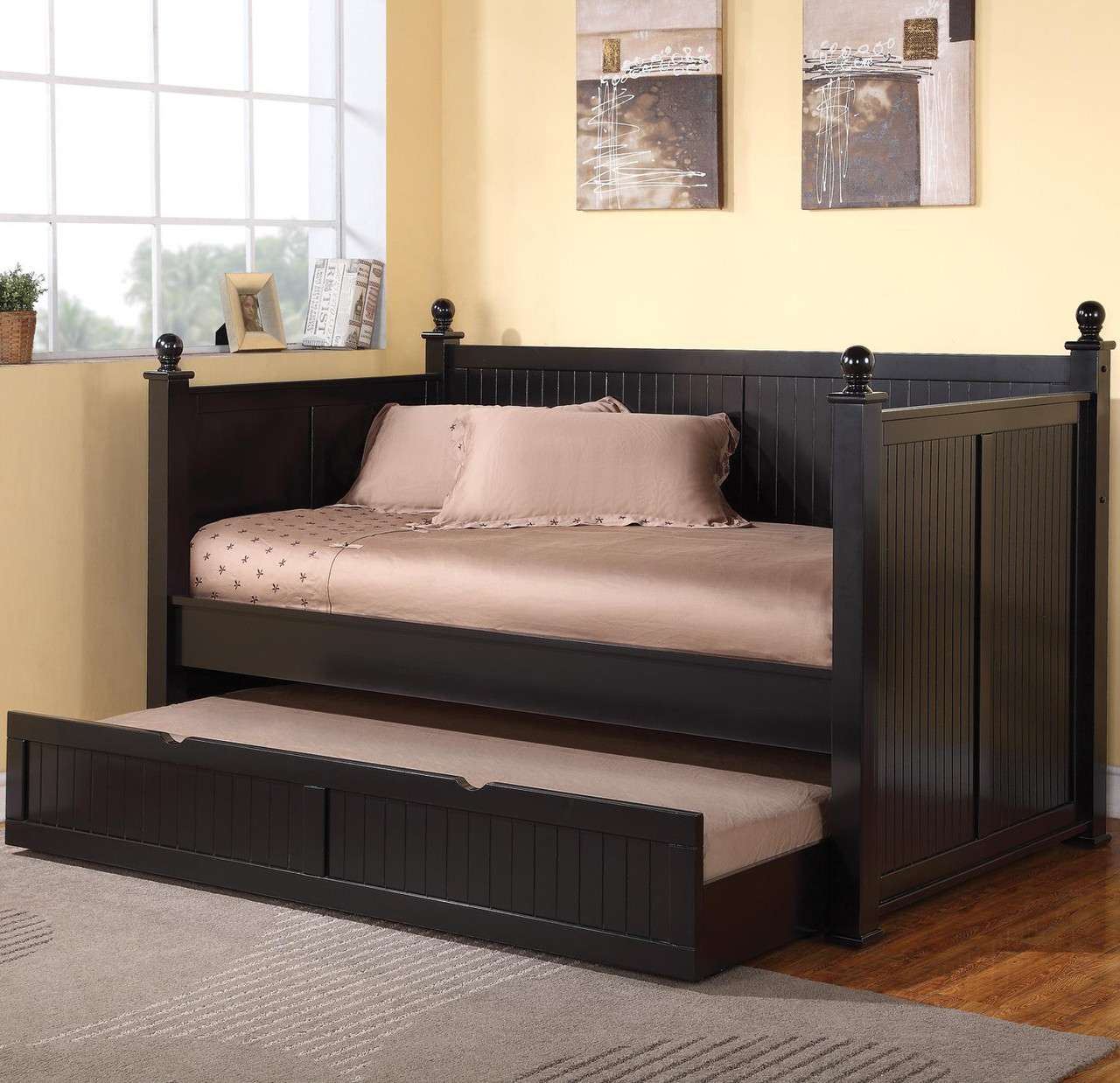 Cottage Hill Black Day Bed W Trundle Cb Furniture