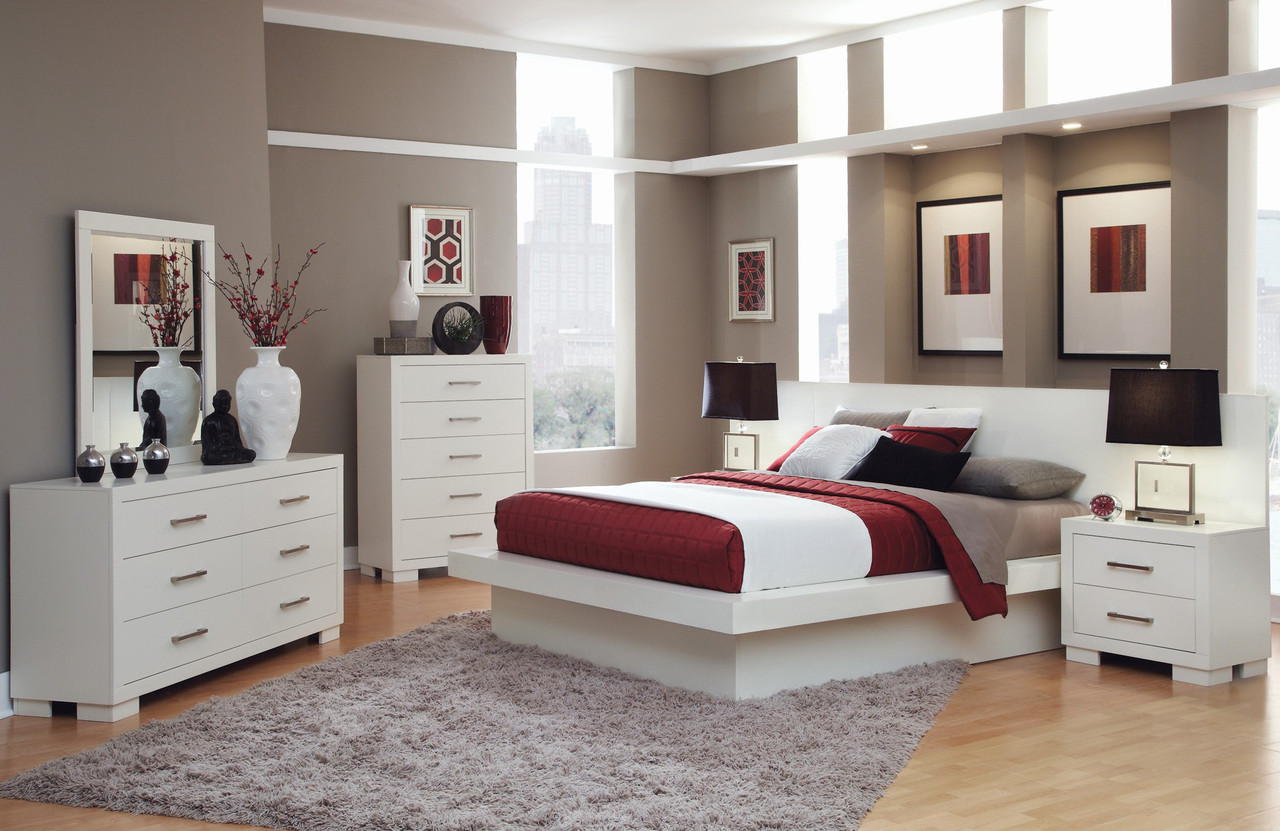 Andre White Bed with Built-In Night Stands - CB Furniture