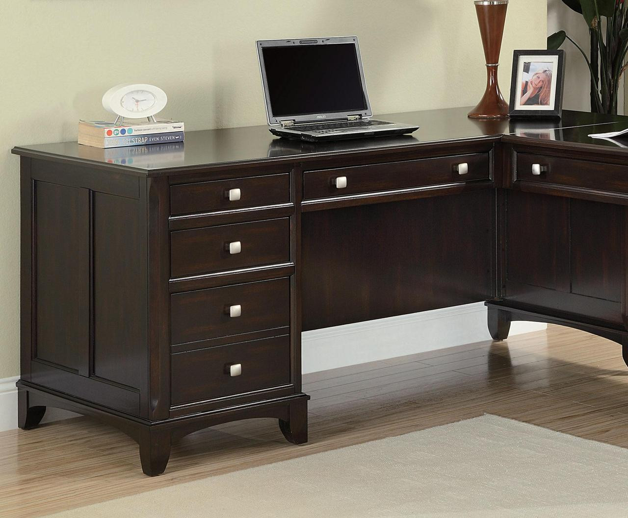 Lennon Cappuccino L Shaped Desk Cb Furniture