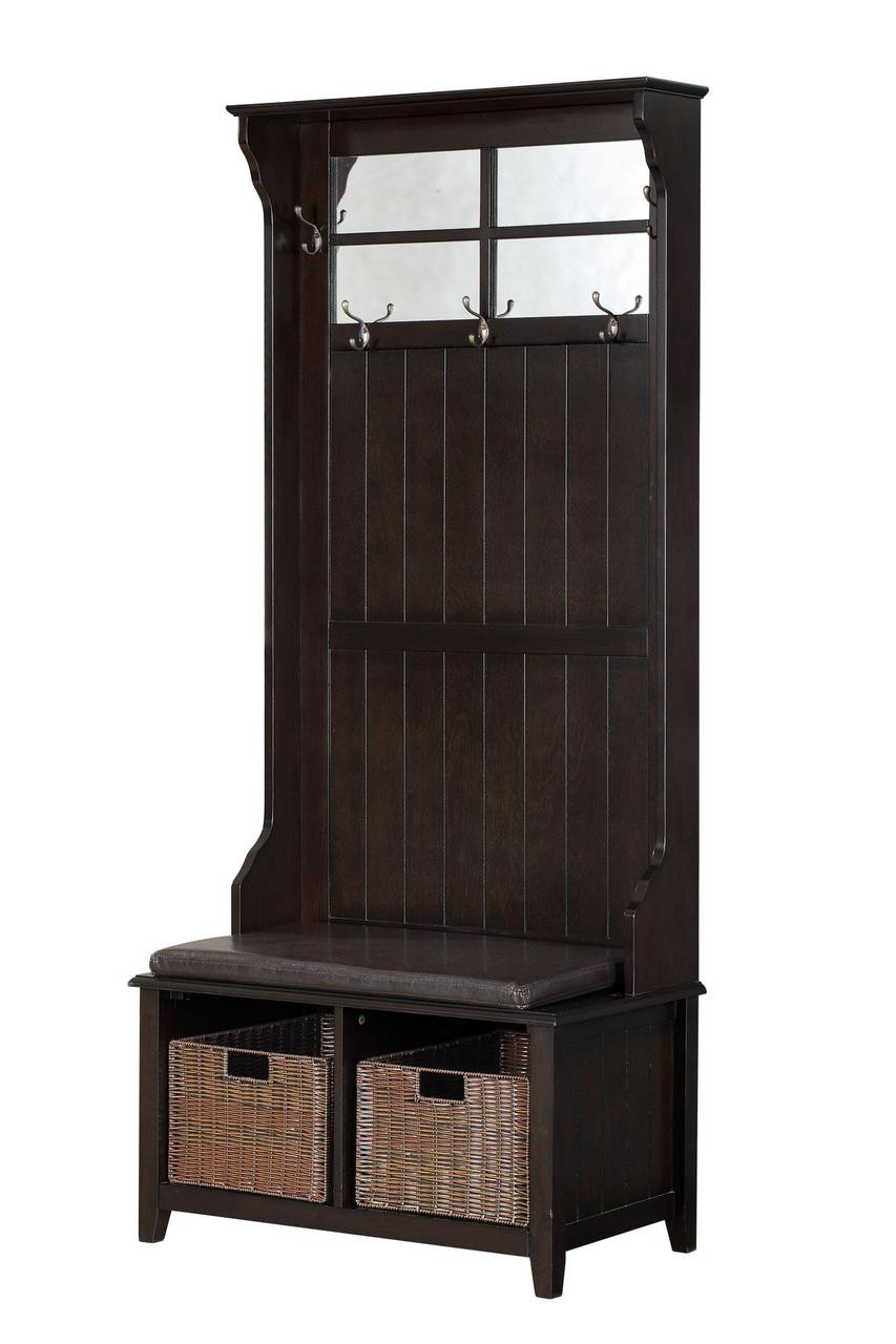 hall tree with baskets