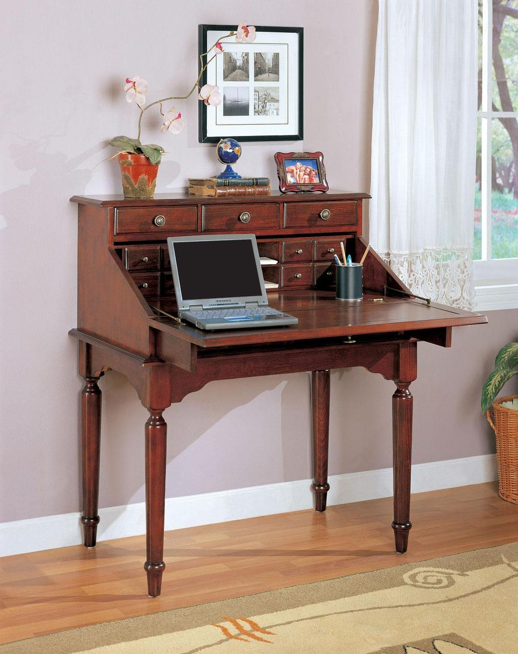 Emery 36 Wide Cherry Secretary Desk Cb Furniture