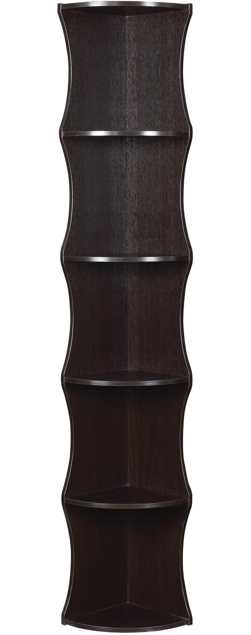 Ripple Cappuccino Corner Bookshelf Cb Furniture