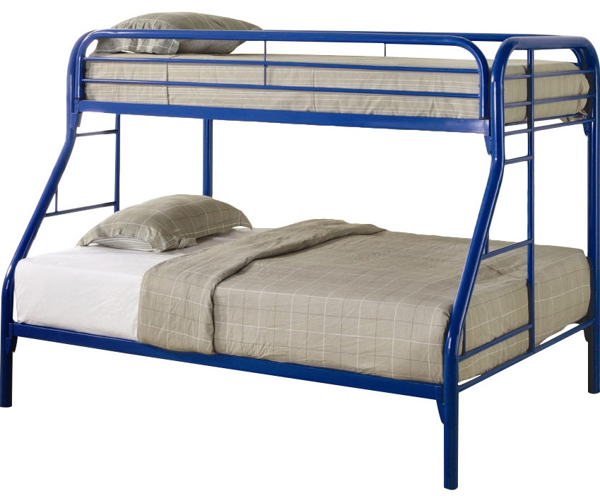 blue bunk beds twin over full