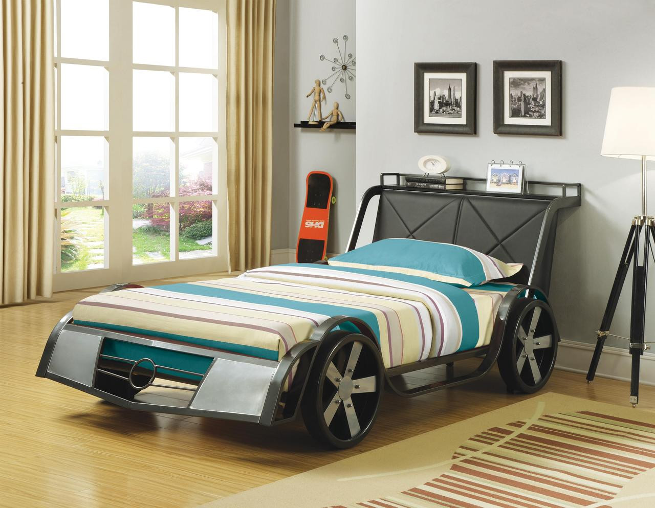 girls race car bed