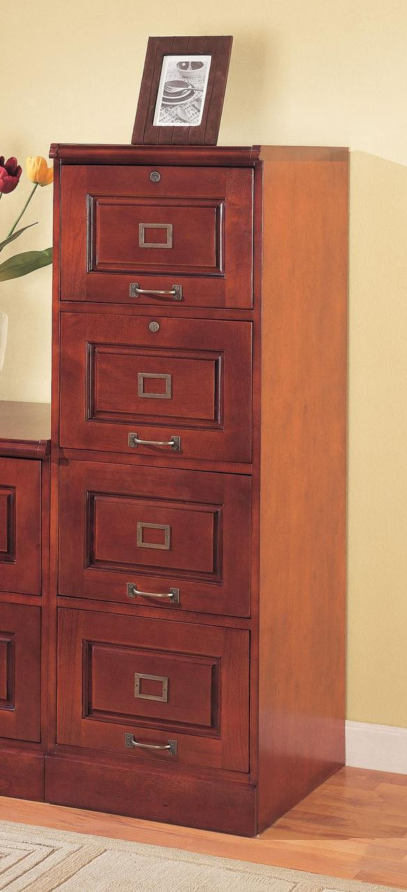 Red Brown 4 Drawer File Cabinet Cb Furniture
