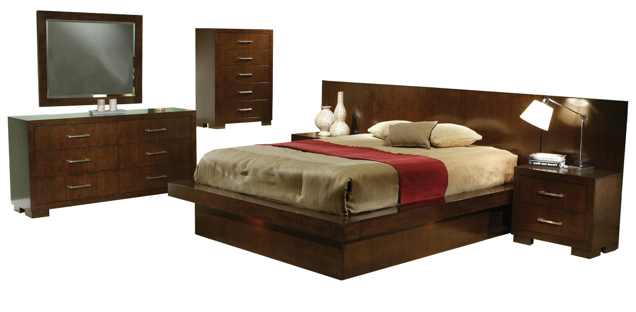 Andre Cappuccino Bedroom With Built In Nightstands Cb Furniture