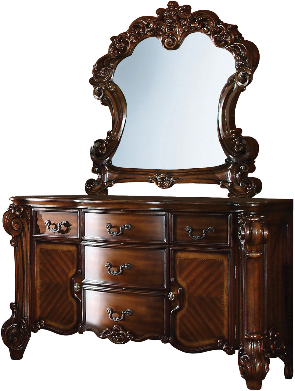 Crownwood 72 Wide Cherry Dresser Mirror Cb Furniture