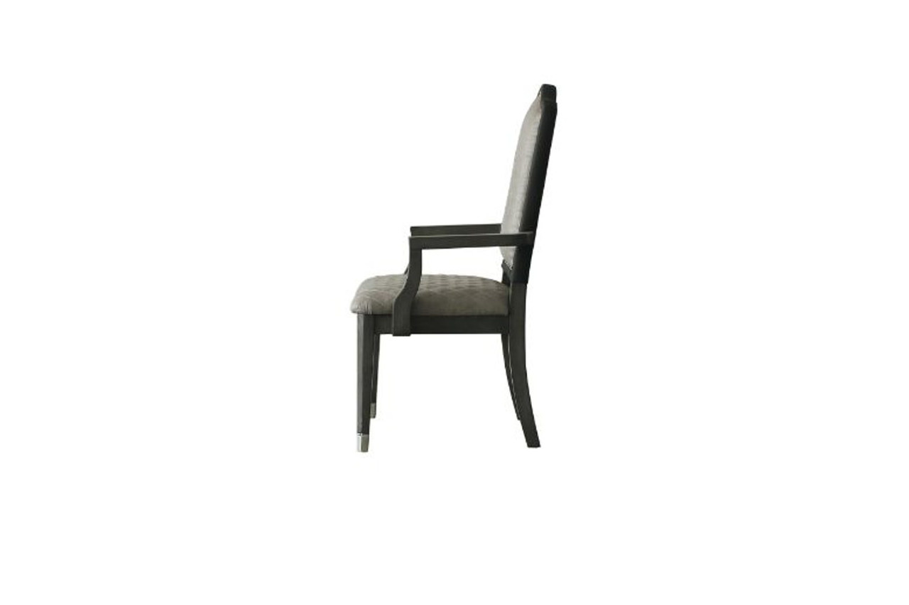 House Beatrice Chair Set of 2 Two Tone Gray Fabric