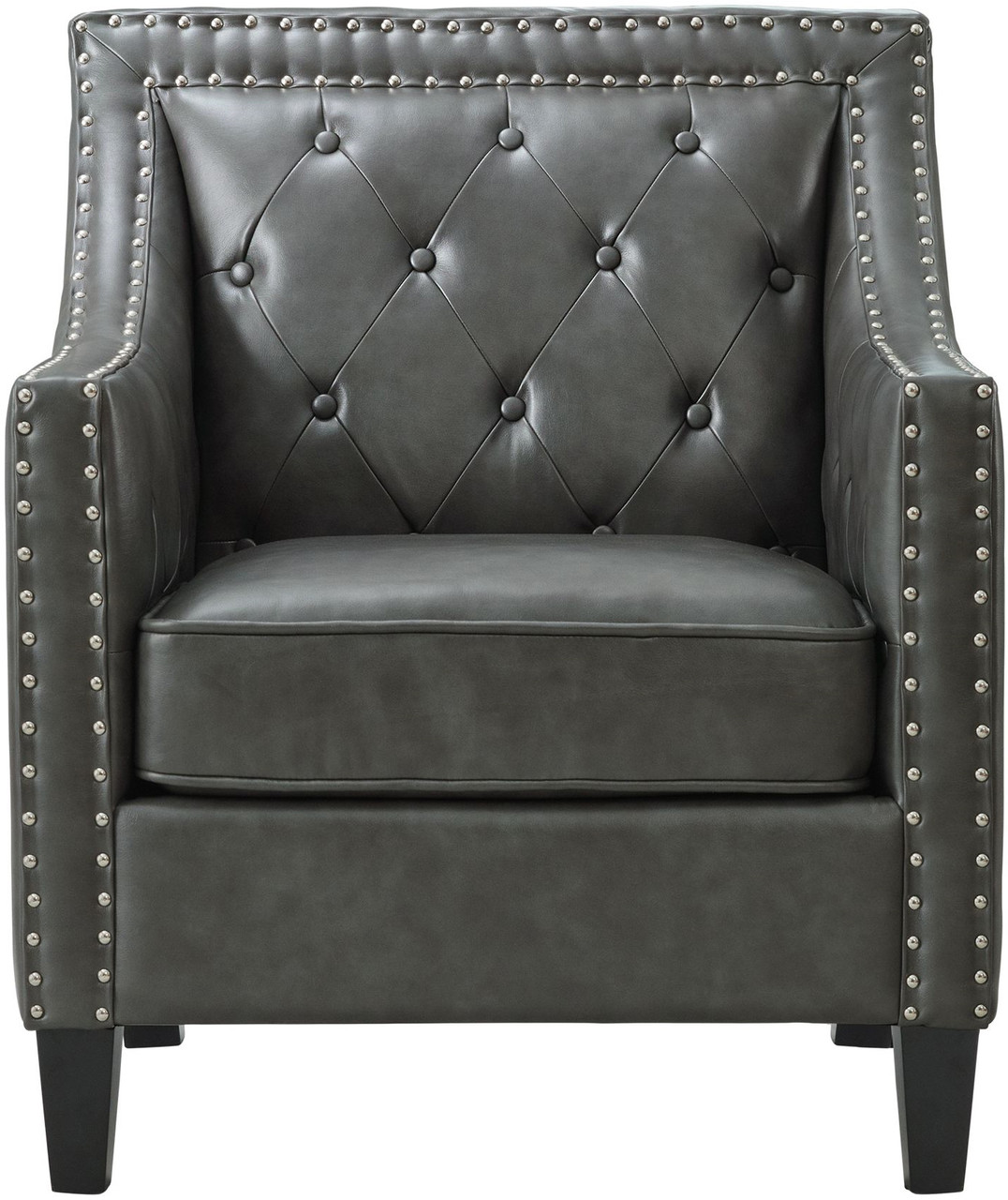 Grey faux 2025 leather accent chair