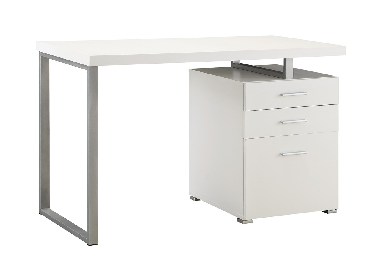 Iva 47 Wide White Desk With File Cabinet Cb Furniture
