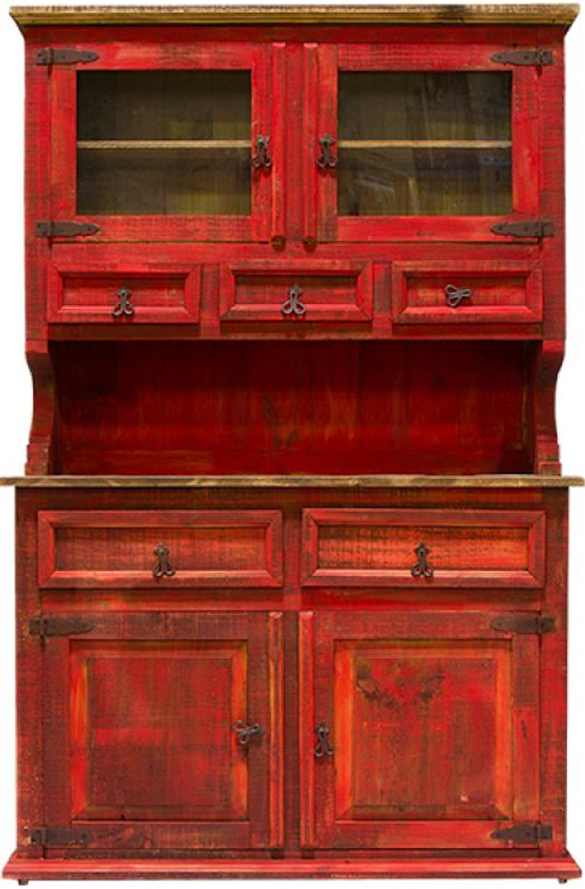 red distressed furniture