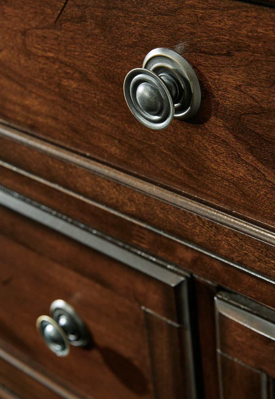 knobs for dark brown dresser Wily Wide Dresser, Wood, 6 Drawers with Round Nickel Crafted from solid wood Numhew 6-Pack 1 in. x