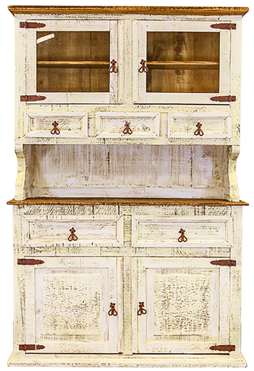 Provencia White Rustic China Cabinet Cb Furniture