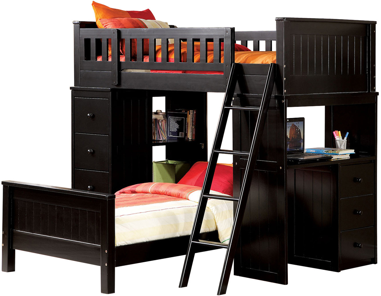 Rondo Black Loft Bunk Bed Cb Furniture