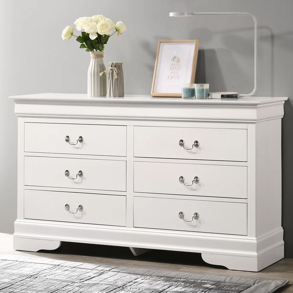 NIMES White 58.3" Wide Dresser - CB Furniture NIMES White 58.3" Wide Dresser - CB Furniture