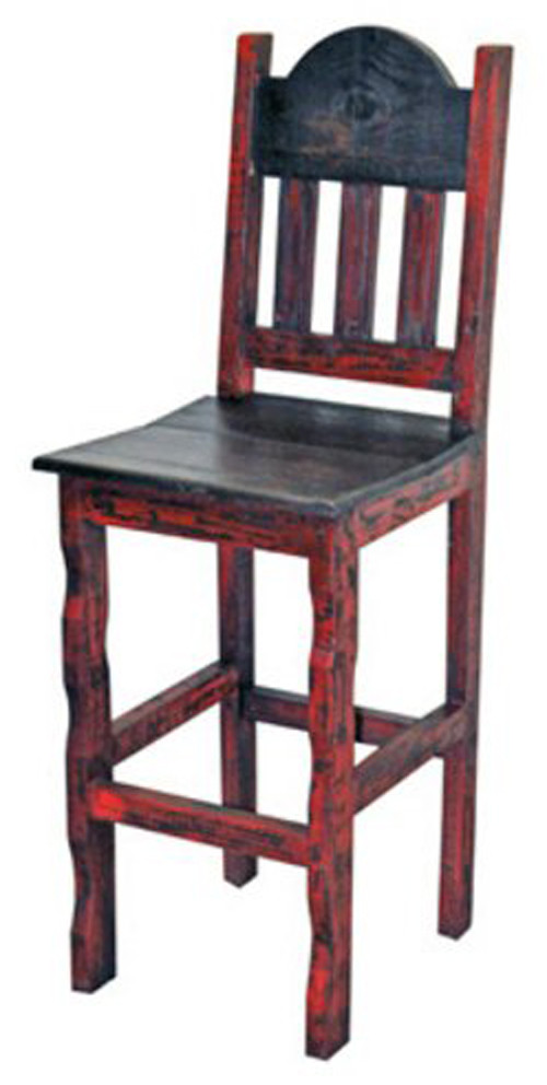 Red Rustic 3-PC Round Bar Table Set - CB Furniture