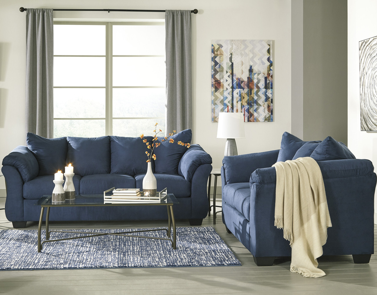 royal blue living room