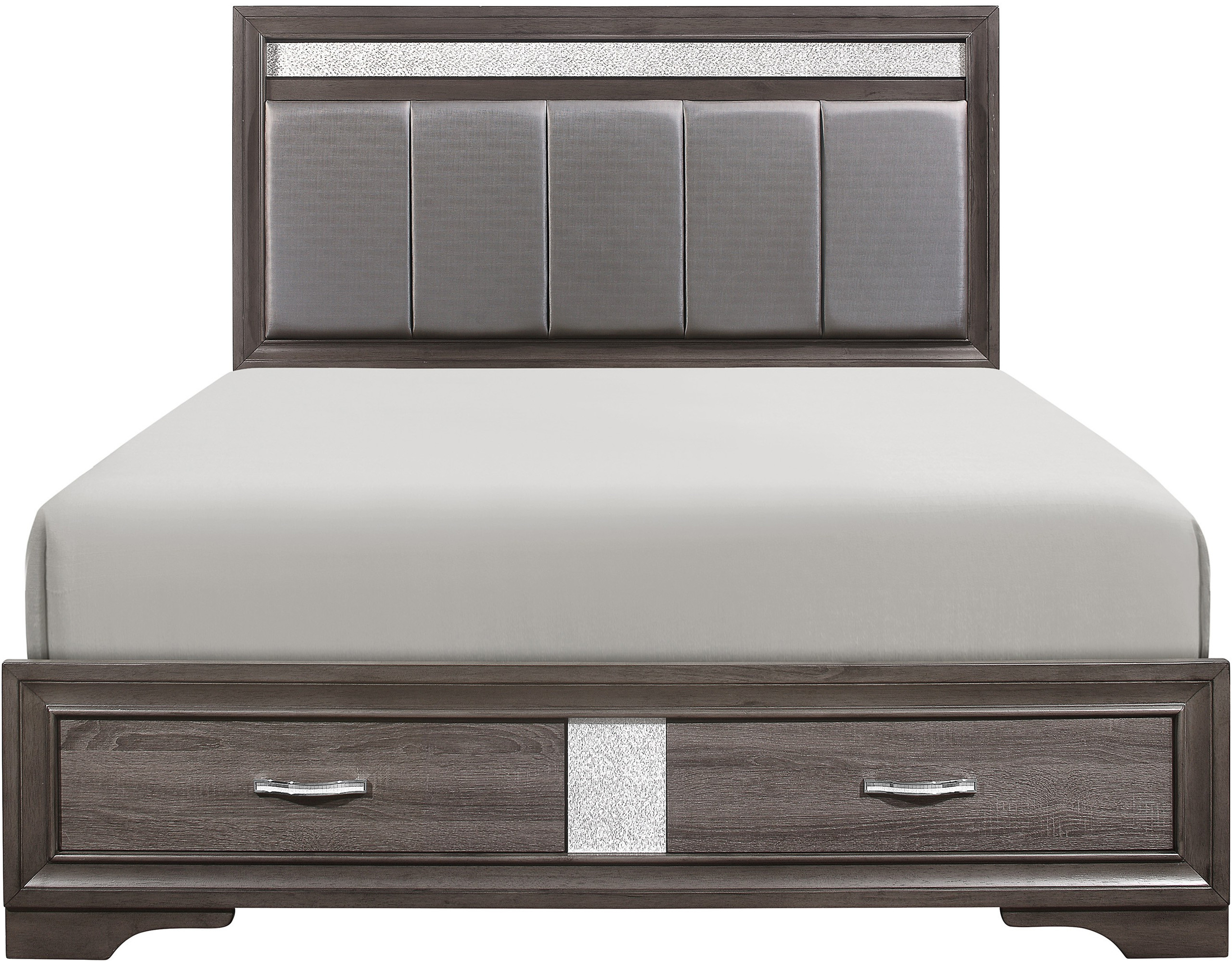 HUDSON Gray Platform Bedroom Set with Hidden Drawers CB Furniture