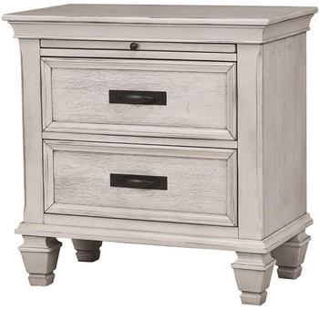 Orchard Antique White Pull Out Tray Nightstand